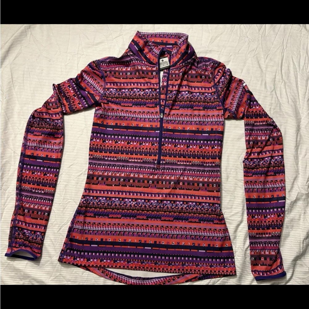 Nike Pro Womens Hyperwarm Half Zip Long Sleeve Training Top Small Pink Multi